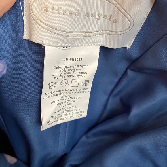 Alfred Angelo Metallic Blue Prom Dress - Picture 3 of 6